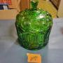 L.E. Smith Glass Co. Green Moon/Stars Lidded