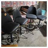 MCM Barstools Featuring Black Vinyl Bucket Seats