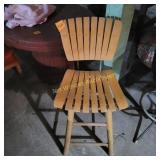 MCM Bar Stool Slatted Wood Feature