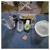 Vtg Glass, Brush Pottery