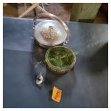 Hammered Alum, Green Divided Dish