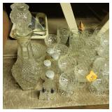 Vtg Decanter and Glasses