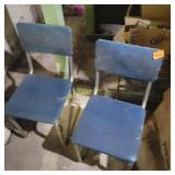 Vtg Blue School Chairs MCM Industrial
