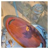 Hammered Alum Platter, Jar w/Lid,