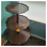 Vtg 3 Tier  Pie Crust Dumwaiter Table, popular