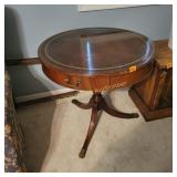 Small Claw Foot Drum Table with Drawer