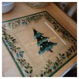 Christmas Platter, Vtg Glassware