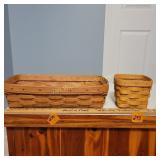 2  Longaberger Bread, Square  Baskets