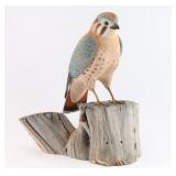 Beautiful Wood Carving of Sparrow Hawk.