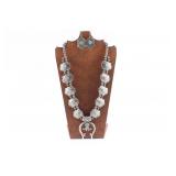 Kingman Turquoise Navajo Squash Blossom