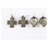 Lot of 2 Pair of Mexican Earrings.