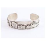 Pictorial Sterling Cuff.