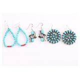 Lot of 3 Pair of Earrings.