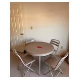 Round Card Table with 4 Chairs