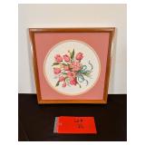 Vintage Cross Stitched Wall Art in Frame