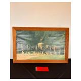 Vintage Budweiser Clydesdale Horses Print Framed