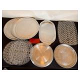 Vintage Glass/Metal Serving Trays