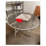 Outdoor Patio Table Metal/Glass