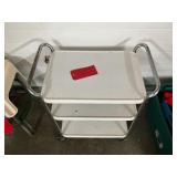 Vintage 3 Tiered Cart Rolling White / Off White