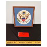 Vintage Eagle Crewel Embroidery Framed Wall Art