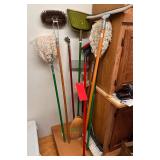 Assortment of Brooms & Mops