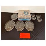 Vintage Federal Glass Co. 8 pc Snack Set