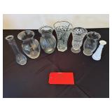 Assortment of Glass Vases Set of 7