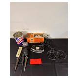 Vintage GE Steam & Dry Iron and Traction Cleats