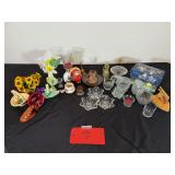 Assortment of Candles, Ceramics, and Glassware