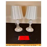 Vintage Hobnail Milk Glass Pair of Table Lamps