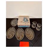 Vintage Federal Glass Co. 8 pc  Snack Set