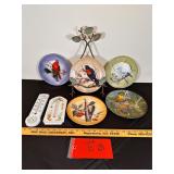 Decorative Bird Plates with Plate Stand