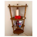 Vintage 4 Tier Wooden Floor Corner Shelf