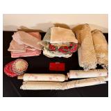 Vintage Placemats, Curtains, Dollies, & Linens