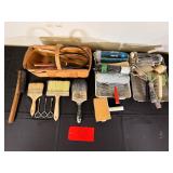 Miscellaneous Set of Painting Supplies & Brushes