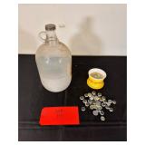 Vintage Glass Jug & Clear Glass Cabochons