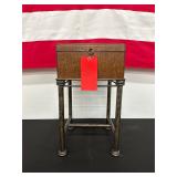 Crocodile Embossed Wood Hinged Box Iron Stand