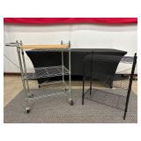 Bamboo Kitchen Cart & Metal Wire Rack