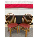 Set of 2 Cushioned Wooden Chairs