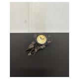 Cast Iron Decorative Clock with Bird and Flower...