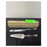 Crystal Cake Knife With Serving Set and Box