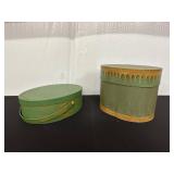 Set of Two Hand-Painted Wooden Boxes