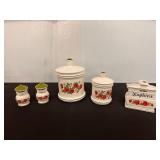 Vintage Japanese Strawberry Ceramic Kitchen Items