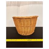 Vintage Wicker Bicycle Basket w/ Leather Straps