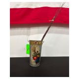 Painted Metal Fall Decor Bucket with Fruit Motif