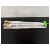 Set of Three White Umbrellas with Wooden Handles