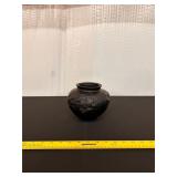 Vintage Tiffin Black Amethyst Satin Glass Vase