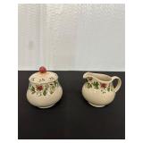Creamer and Sugar Bowl Set with Floral Design