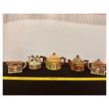Vintage Cottage Teapots, Sugar Jar, Creamers-Japan
