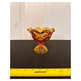 Vintage Amber 'Moon & Stars' Compote Bowl